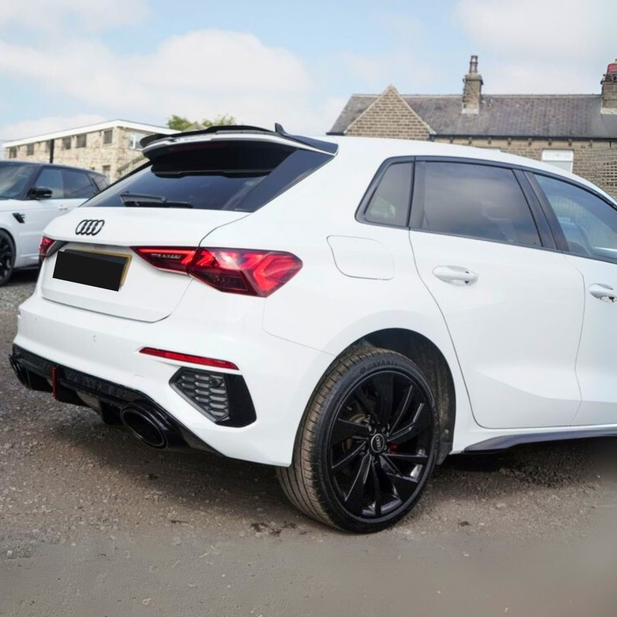A3 - 8Y/8YS: Gloss Black RS3 Style LED Diffuser with Black Exhaust Tips 21-24