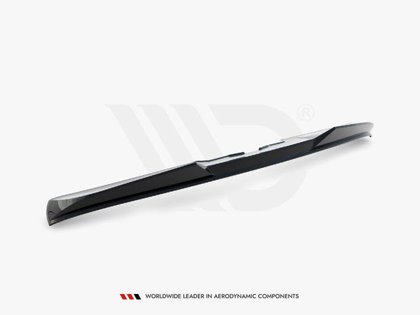 A sleek, black car spoiler lies on a plain white background. Below, the text reads: "WORLDWIDE LEADER IN AERODYNAMIC COMPONENTS."