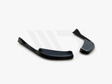 Two sleek, black aerodynamic components rest on a white background. The text below reads, 