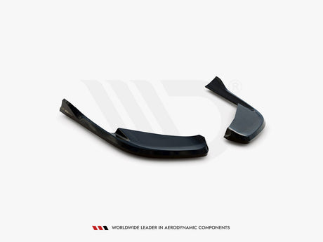 Two sleek, black aerodynamic components rest on a white background. The text below reads, "WORLDWIDE LEADER IN AERODYNAMIC COMPONENTS."