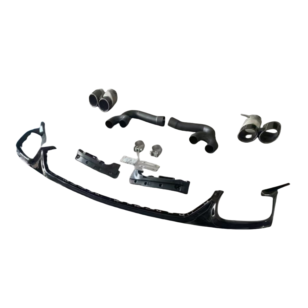 Q8 - MK1 Gloss Black Rear Diffuser RSQ8 Style with Exhaust Tips 18-24