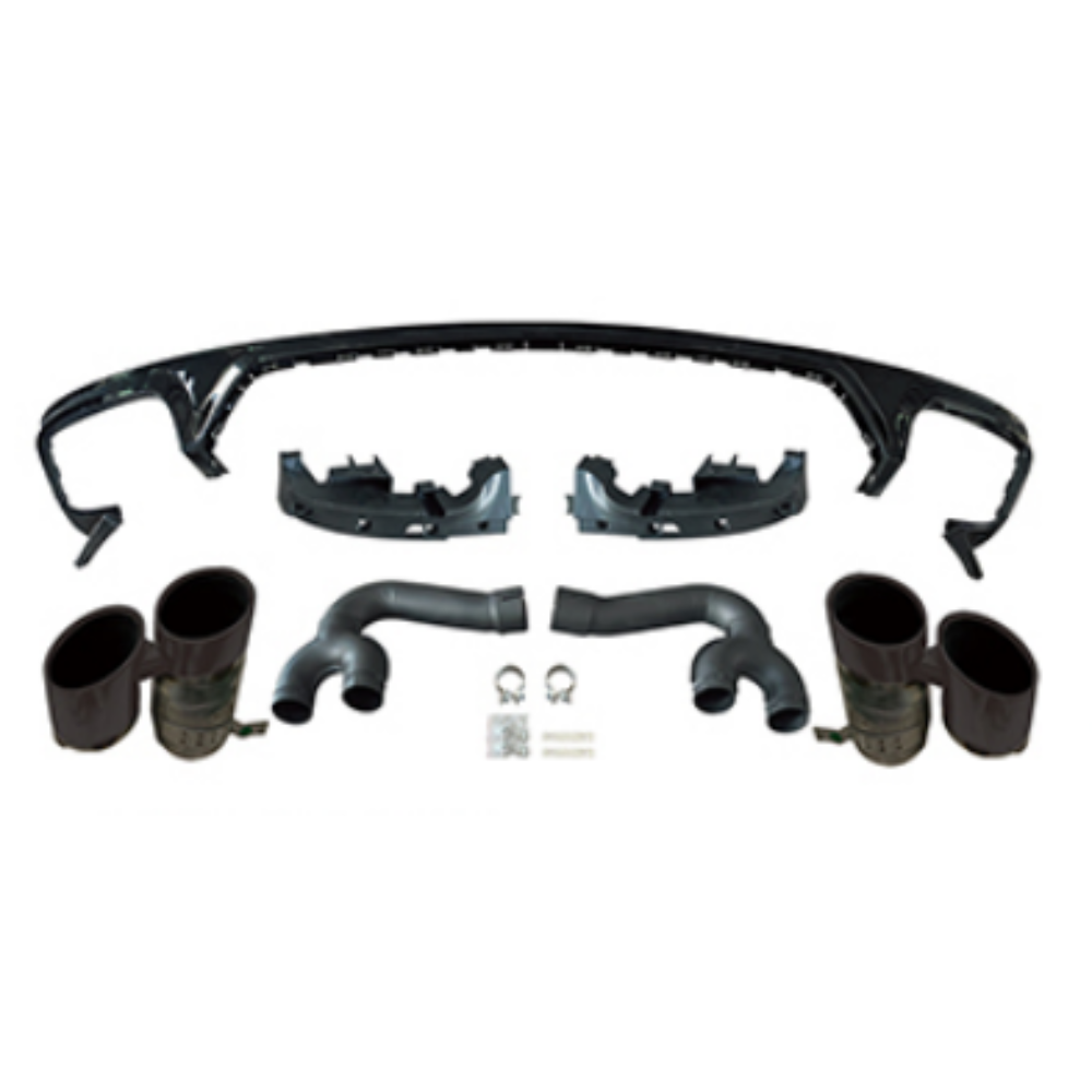 Q8 - MK1 Gloss Black Rear Diffuser RSQ8 Style with Exhaust Tips 18-24