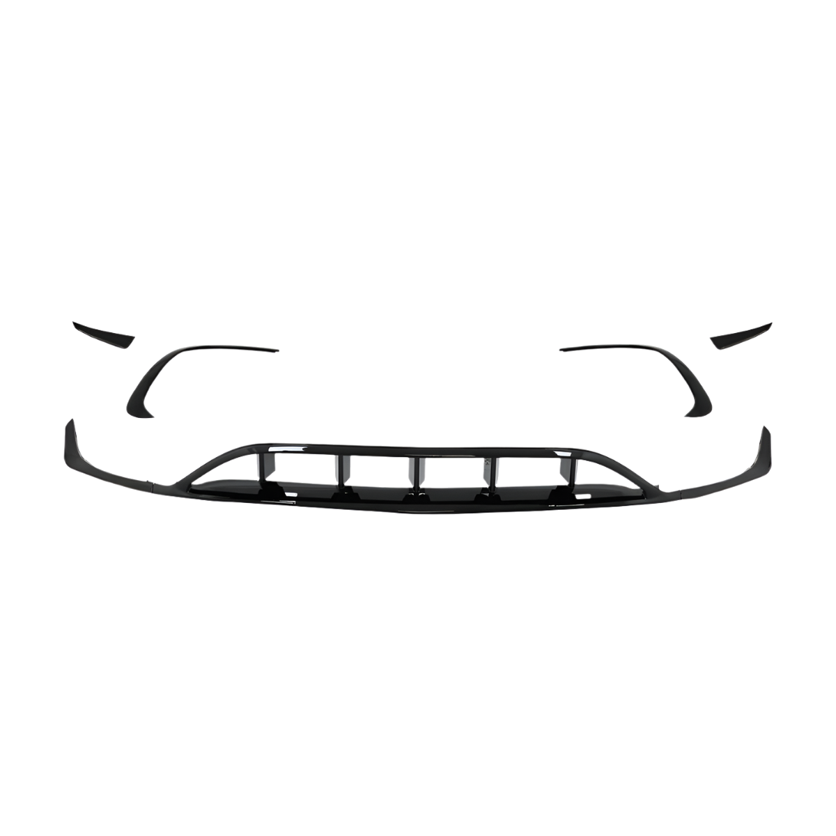 a class w176 facelift gloss black front splitter canards 16 18