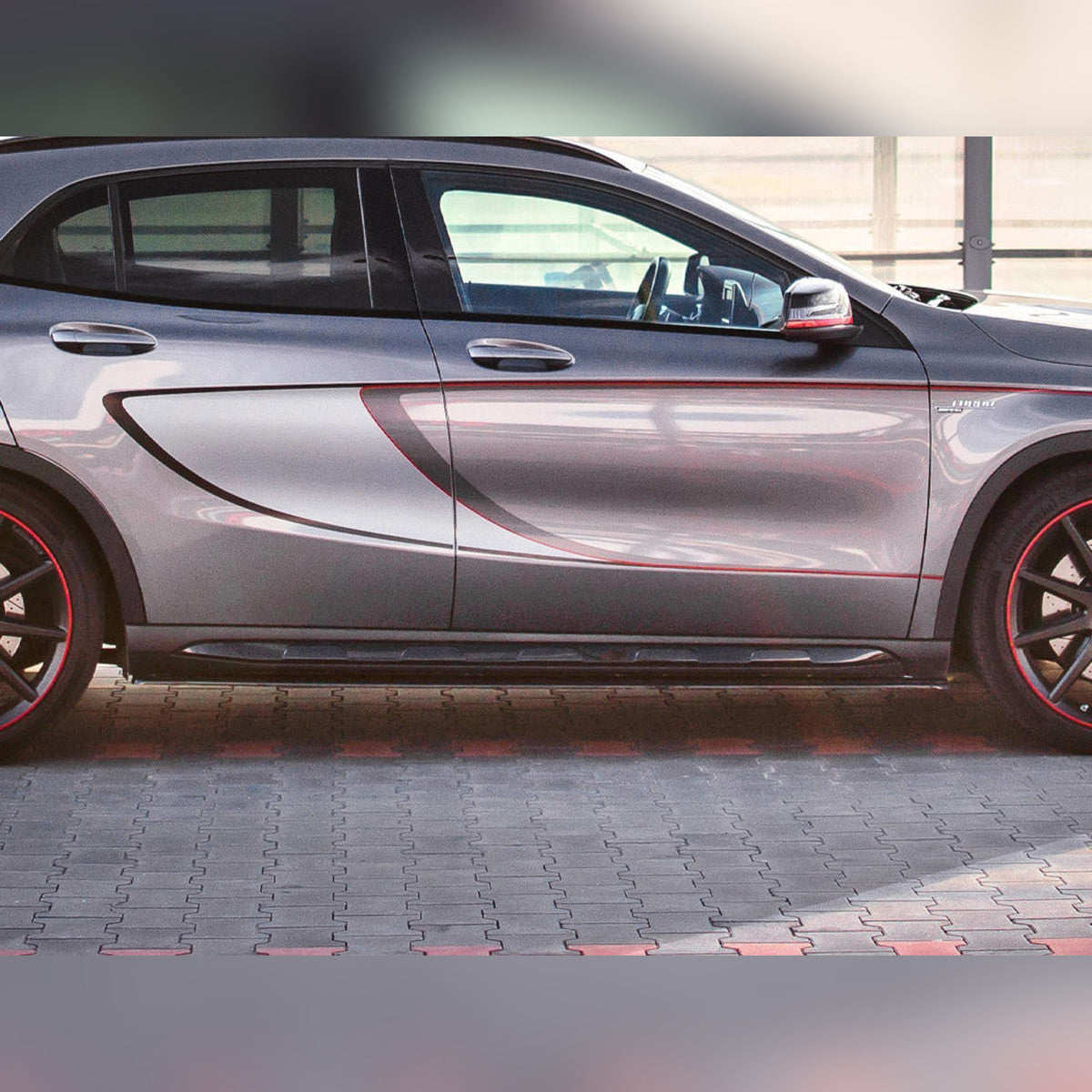 gla class x156 pre facelift gloss black maxton side skirts 14 17