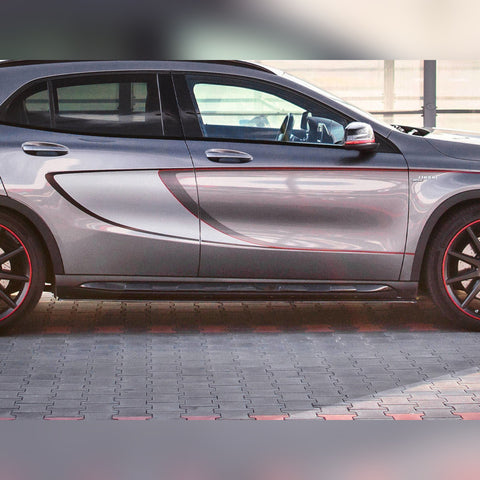 gla class x156 pre facelift gloss black maxton side skirts 14 17