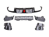 c class c205 gloss black brabus style led diffuser with black exhaust tips 15 18