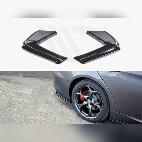 giulia veloce gloss black maxton rear side splitters 15 19