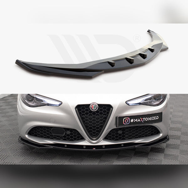 giulia sport gloss black maxton front splitter v2 16
