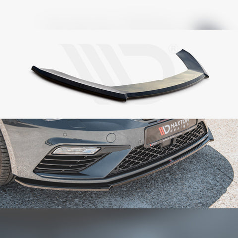 leon mk3 facelift gloss black maxton front splitter v4 17 19