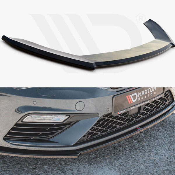Leon - MK3 Facelift: Gloss Black Maxton Front Splitter V4 17-19