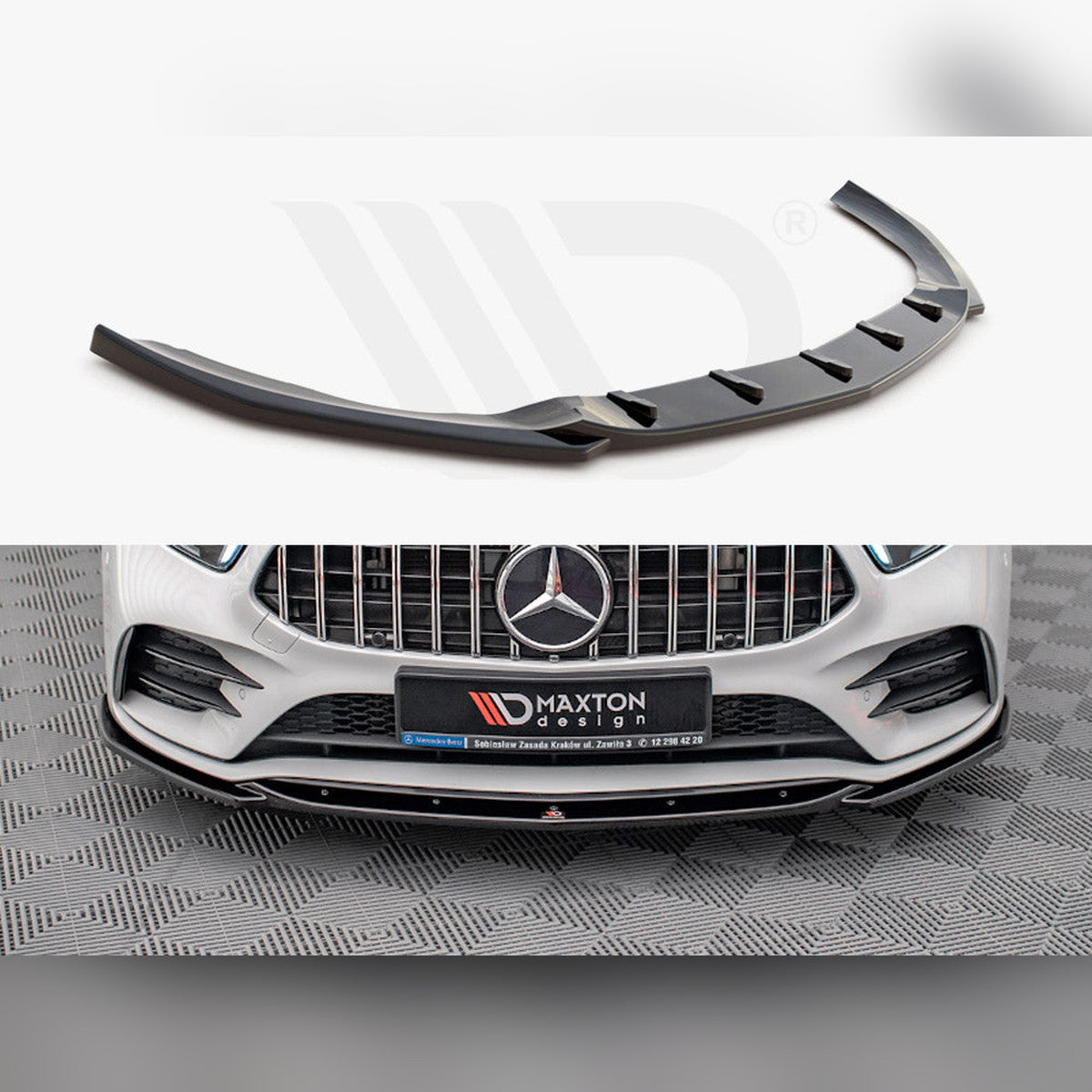 A-Class W177 Gloss Black Maxton Front Splitter V5