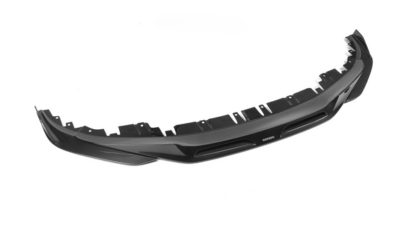 A carbon fiber car bumper with vent openings and mounting holes, positioned on a white background. The brand name "SODEGO" is visible on the bumper.