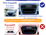 Grill comparison for Audi models: 