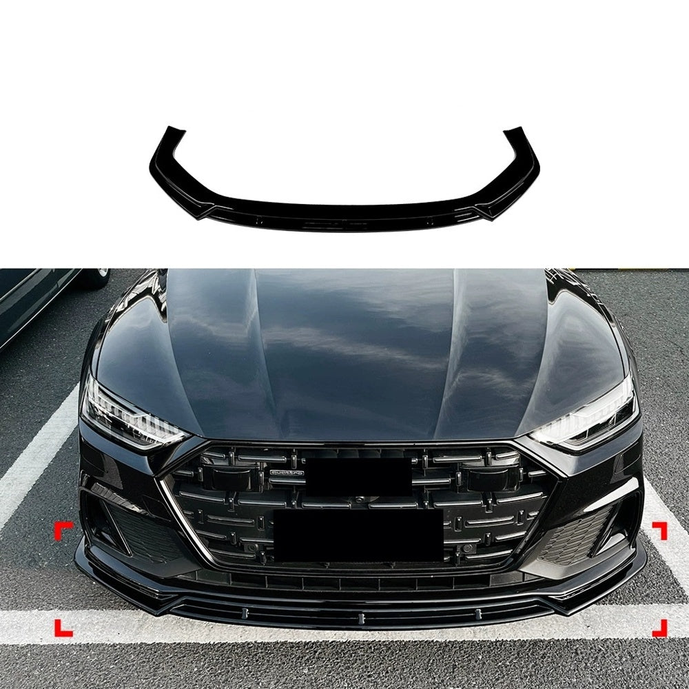 A7 - C8: Gloss Black Front Splitter 17-22