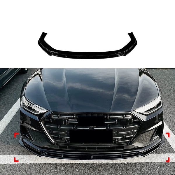 A7 - C8: Gloss Black Front Splitter 17-22