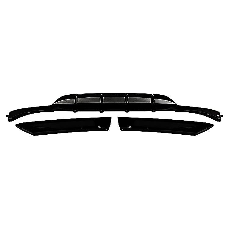 E Class - W214 Saloon: Gloss Black Rear Diffuser 23+
