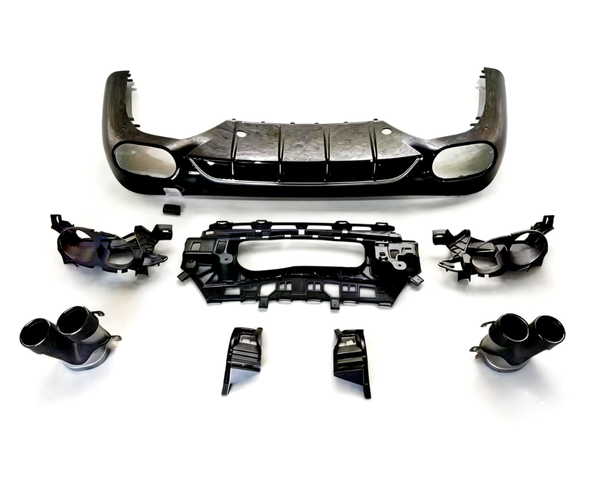 E Class - W214: Gloss Black Rear Diffuser with Exhaust Tips 23+