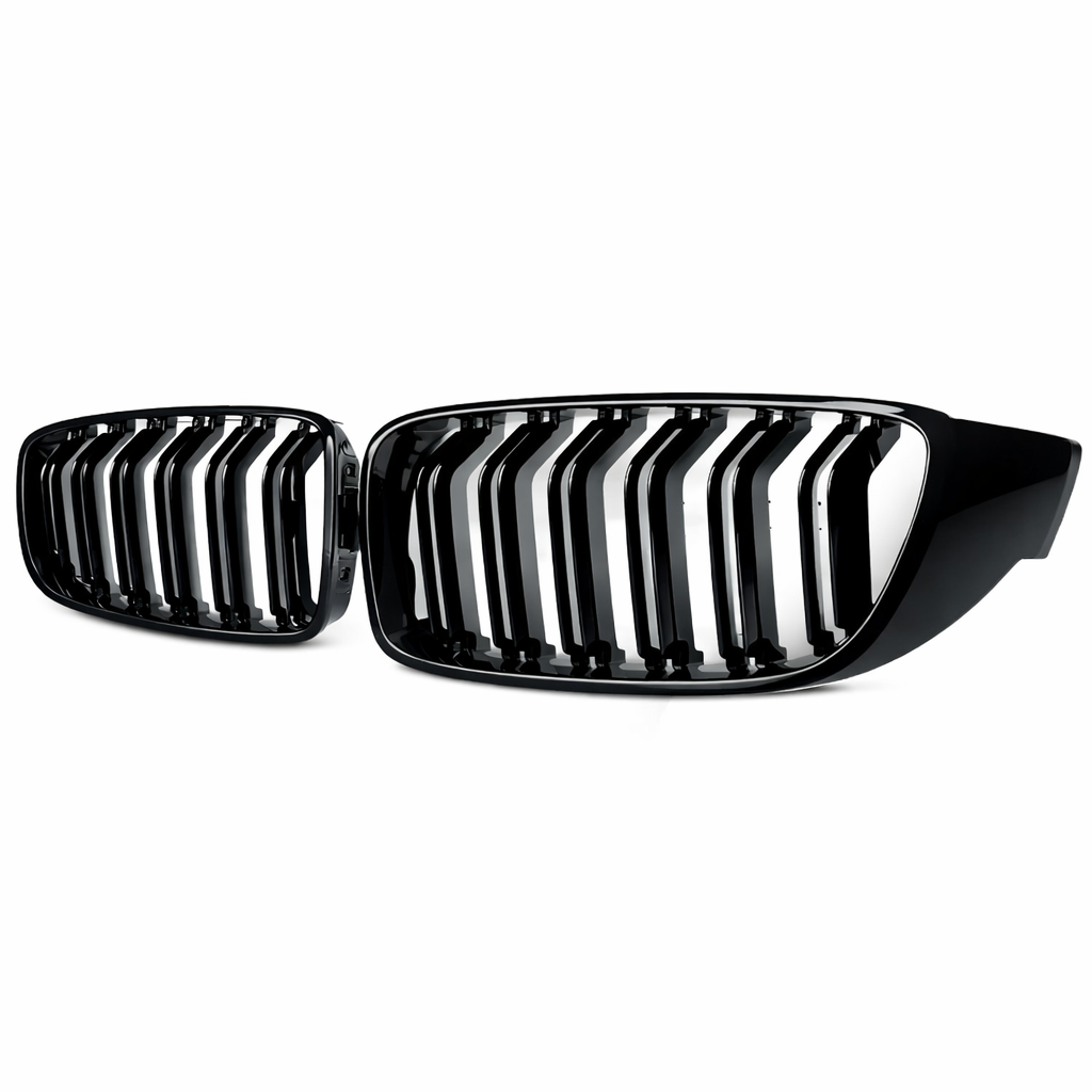 4 Series - F32/F33/F36: Gloss Black Double Slat Grill 14-20
