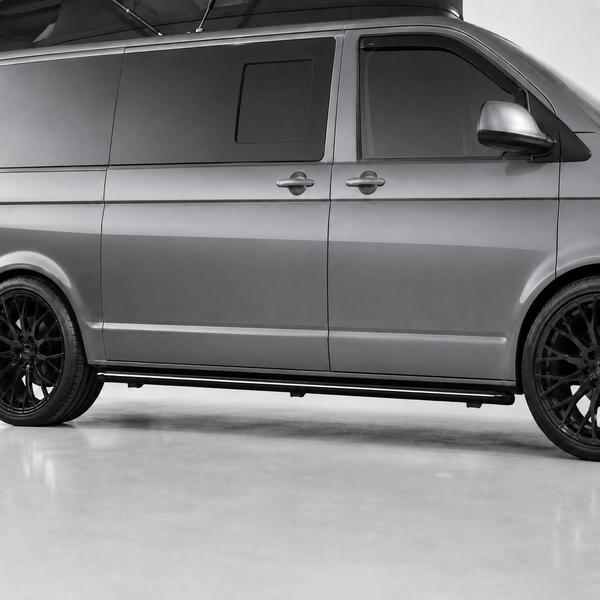 Transporter - T5/T6 SWB: Gloss Black Trapezoid Side Bars 05-23
