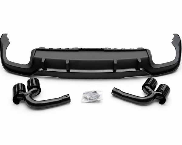 Q8 - 4M Facelift: Gloss Black Rear Diffuser with Tips 24+