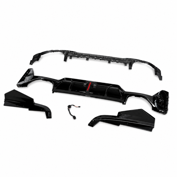3 Series - G20 Facelift: Gloss Black LED Rear Diffuser with Tips 23+