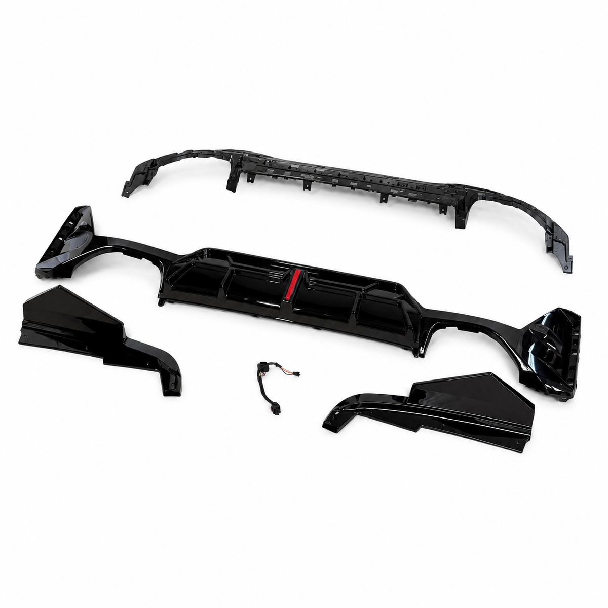 3 Series - G20 Facelift: Gloss Black LED Rear Diffuser with Tips 23+