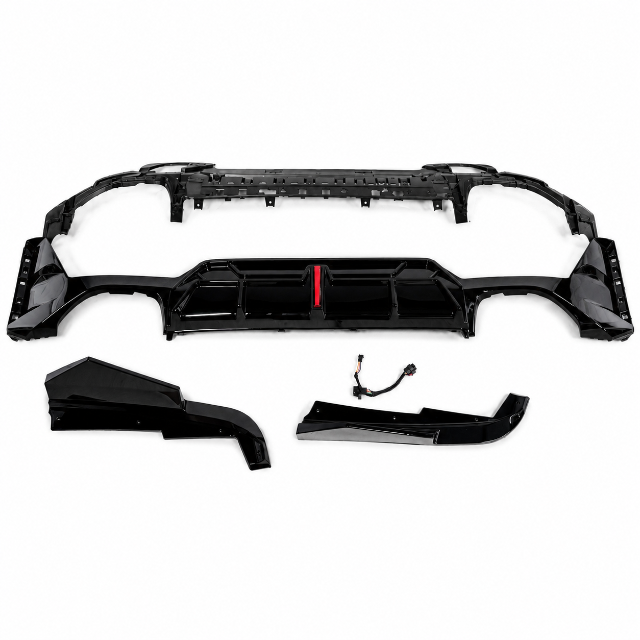 3 Series - G20 Facelift: Gloss Black LED Rear Diffuser with Tips 23+