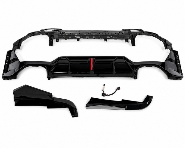 3 Series - G20 Facelift: Gloss Black LED Rear Diffuser with Tips 23+