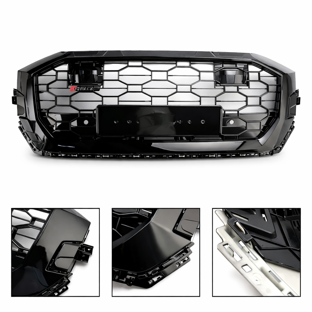Q8 - 4M: Gloss Black RS Honeycomb with ACC Grill 19-23