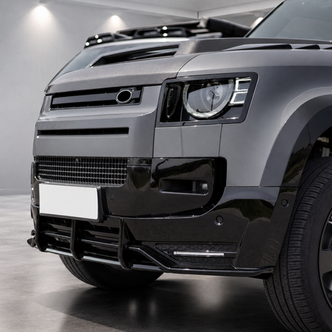 Defender 90/110 - L663: Gloss Black CZ1 Style Front Splitter with DRL 20+