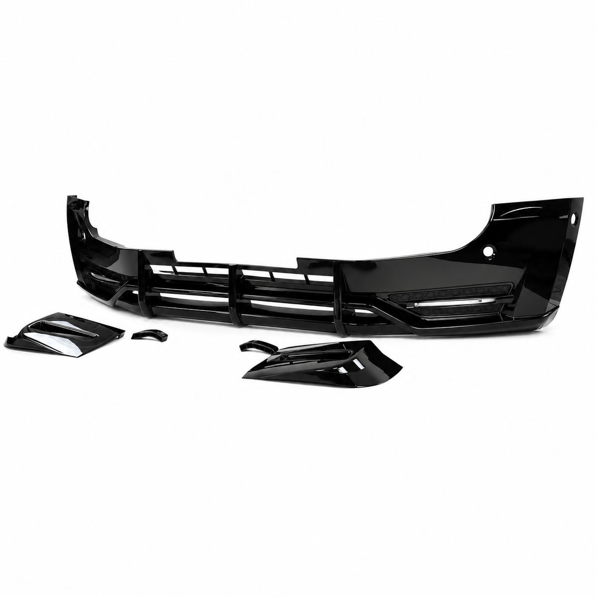 Defender 90/110 - L663: Gloss Black CZ1 Style Front Splitter with DRL 20+