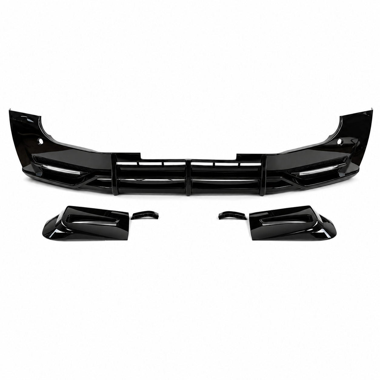 Defender 90/110 - L663: Gloss Black CZ1 Style Front Splitter with DRL 20+