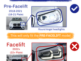 A comparison of car headlights showing 