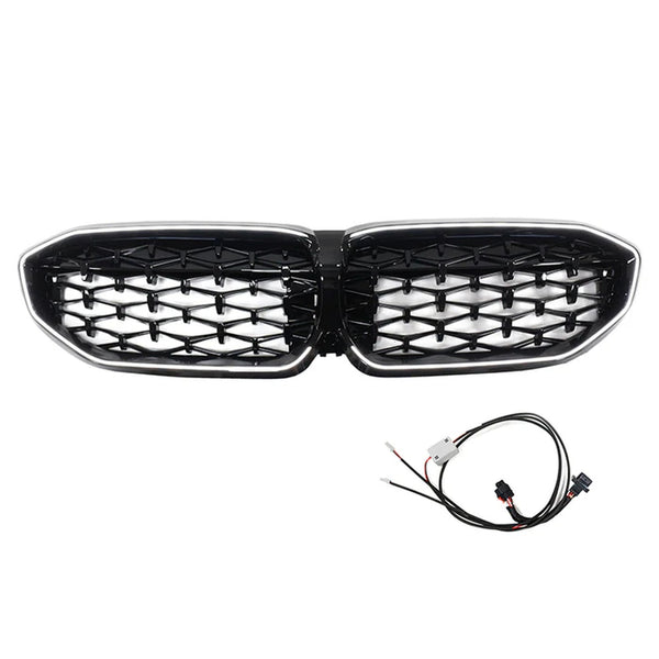 3 Series - G20 Pre-Facelift: Gloss Black Diamond LED Front Grill 19-22