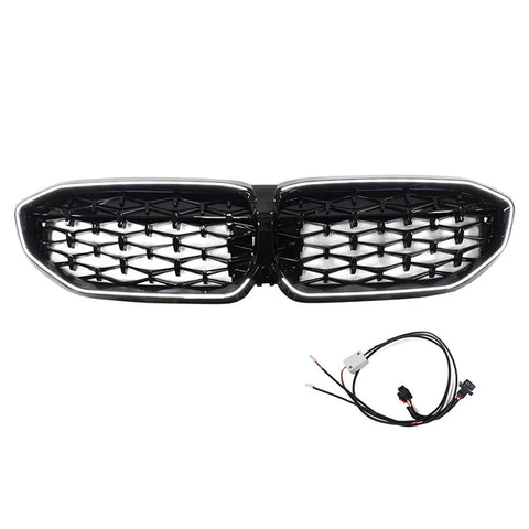 3 Series - G20 Pre-Facelift: Gloss Black Diamond LED Front Grill 19-22