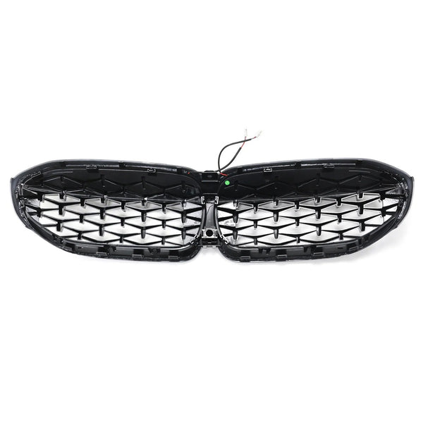 3 Series - G20 Pre-Facelift: Gloss Black Diamond LED Front Grill 19-22