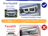 Two car models are shown with different headlight designs. The top section describes a 