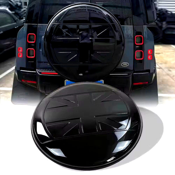 Defender 90/110 -  L663: Gloss Black Union Jack Wheel Cover 20+