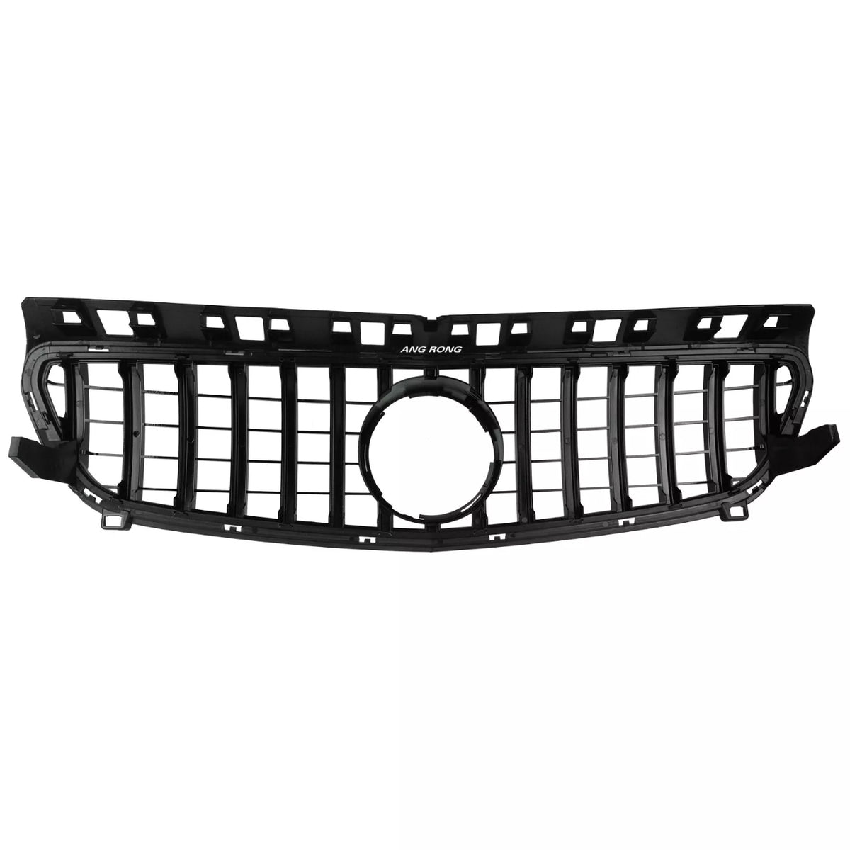 A black car grille with vertical and horizontal slats features a central circular space for an emblem. "ANG RONG" is printed on top, displayed against a white background.