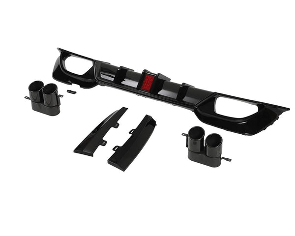 3 Series - G20: Gloss Black Competition Style LED Diffuser & Exhaust Tips 19+