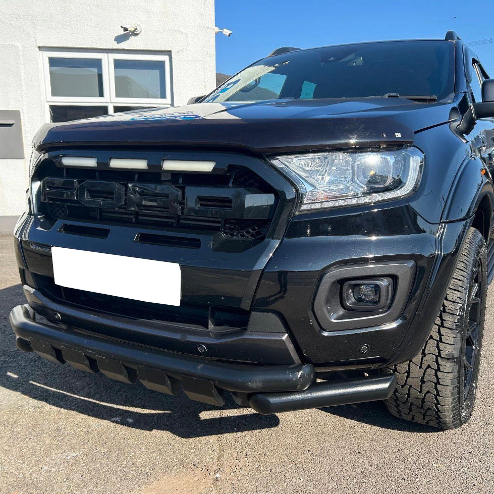 Ford Ranger - T7/T8: Gloss Black Wildtrak Style Bonnet Guard 15-21