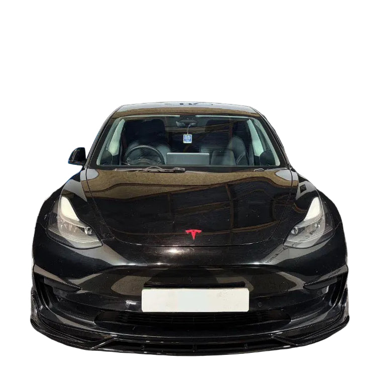 Model 3 - Pre-Facelift: Gloss Black Aero Style Front Splitter 17-23