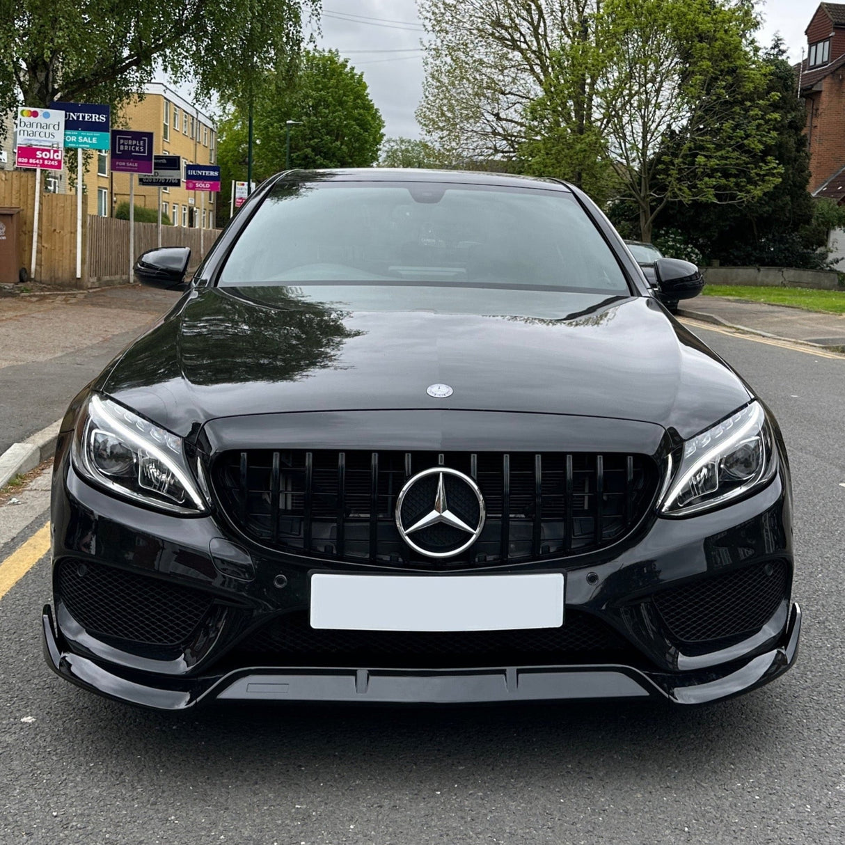 C Class - W205/C205 Pre-Facelft: Gloss Black Splitter 14-18