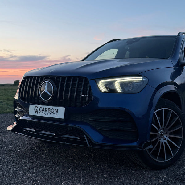 GLE - W167 Pre-Facelift: Gloss Black Front Splitter 19-23