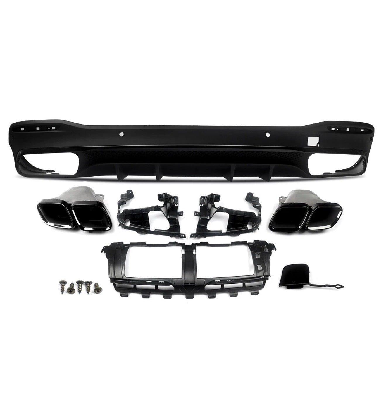 GLE - W167 Pre-Facelift: Gloss Black AMG Style Diffuser 19-23