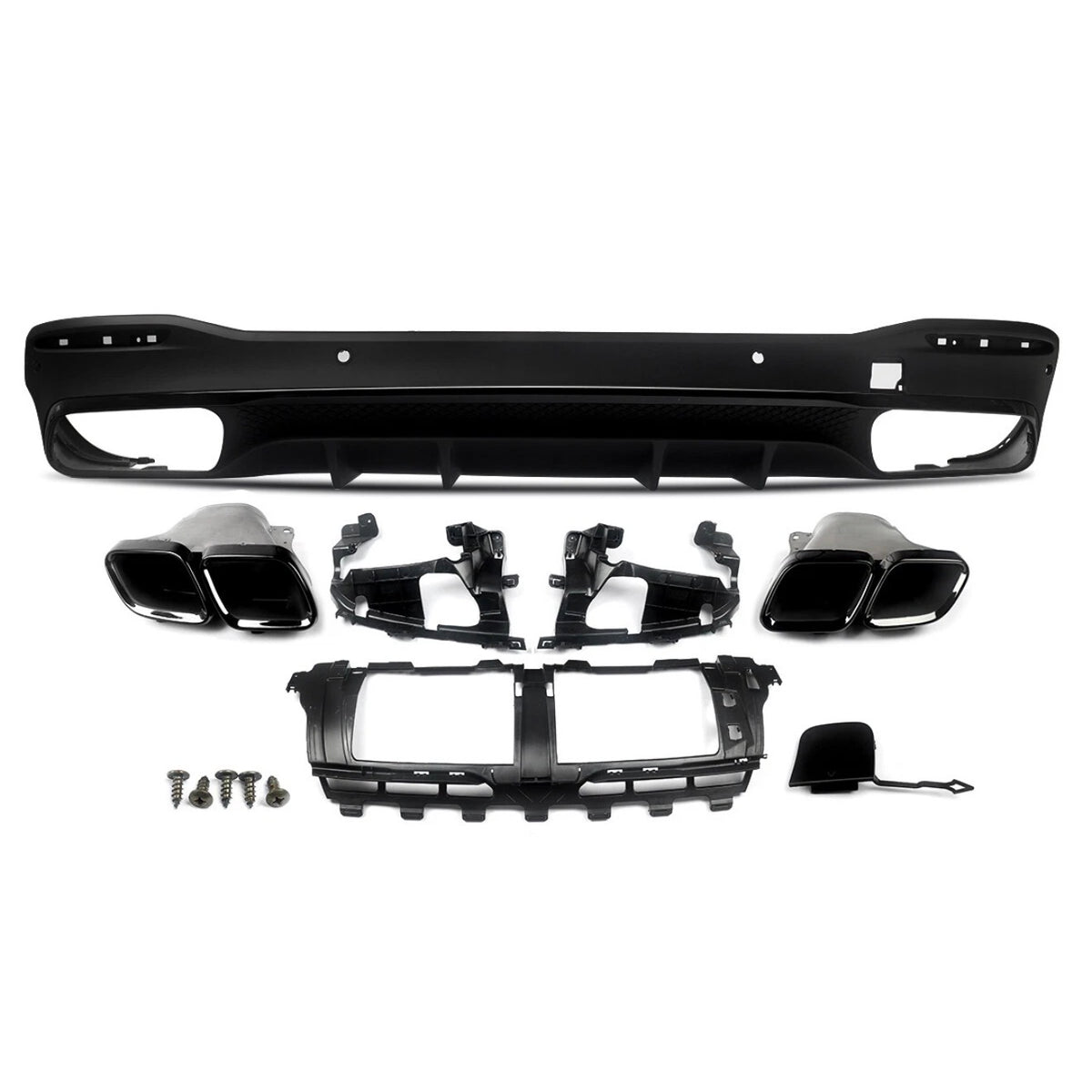 GLE - W167 Pre-Facelift: Gloss Black AMG Style Diffuser 19-23