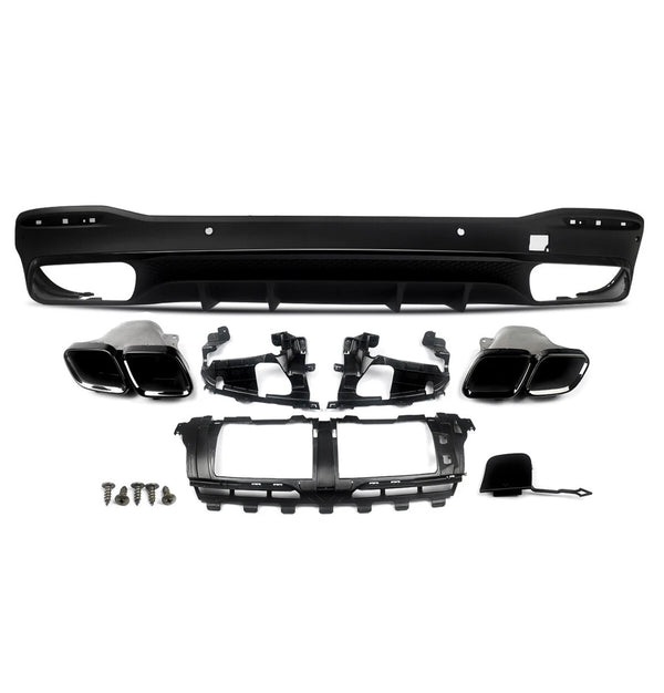 GLE - W167 Pre-Facelift: Gloss Black AMG Style Diffuser 19-23