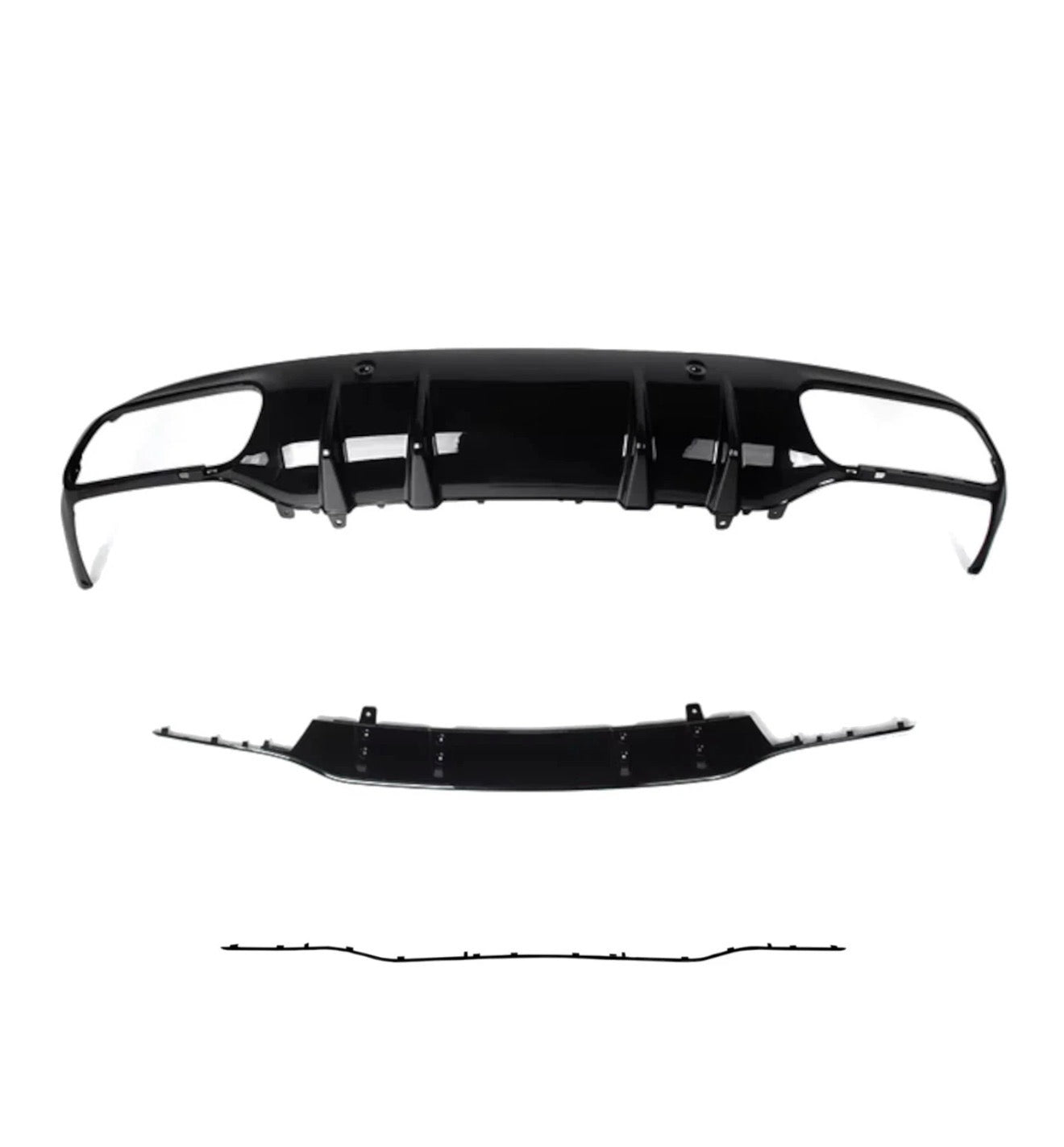 C Class - C205 Coupe: Gloss Black Rear Diffuser 14-21
