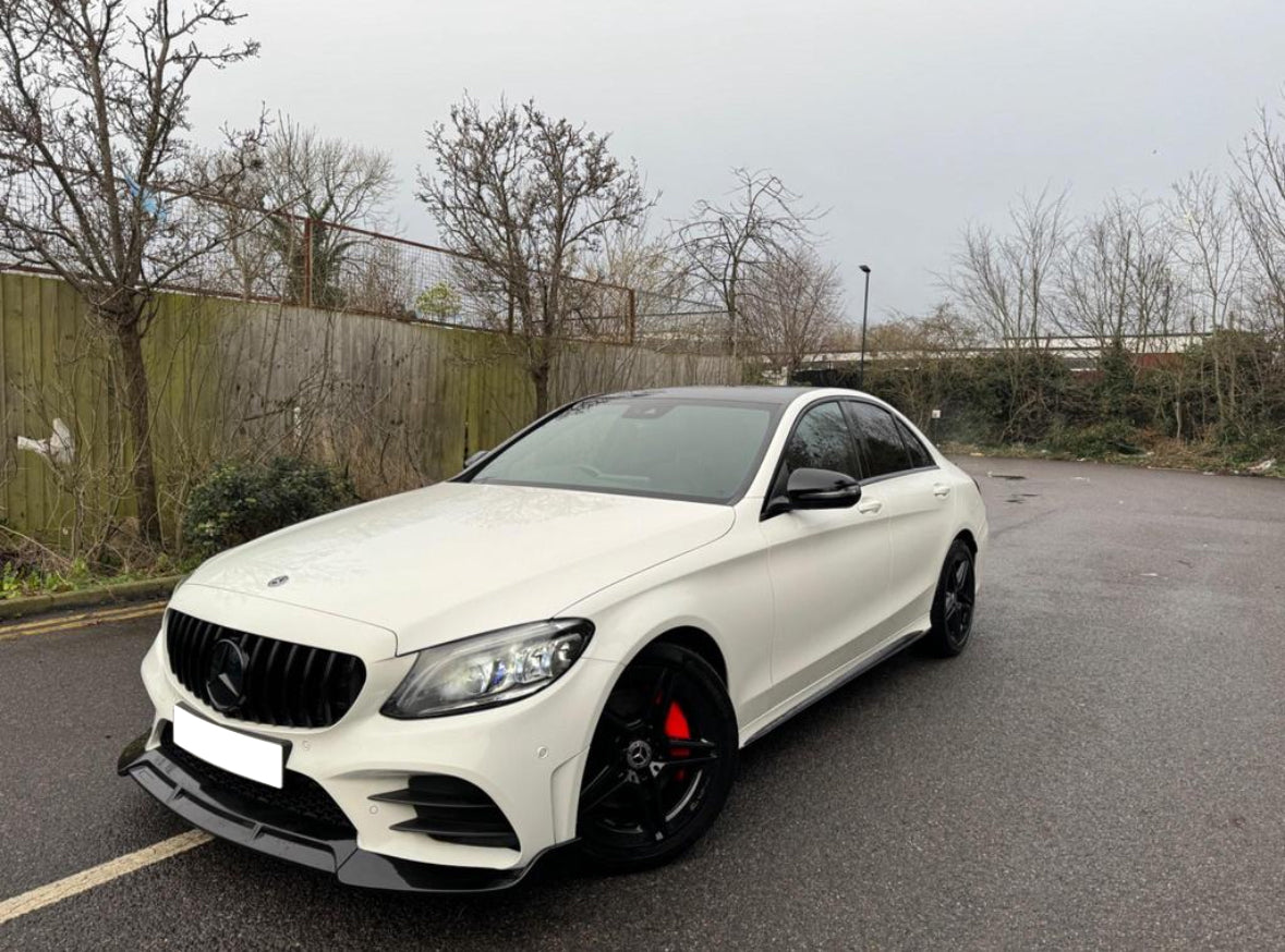 C Class - W205/C205 Facelift: Gloss Black AMG Style Front Splitter 19-21