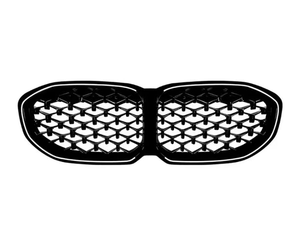 1 Series - F40: Gloss Black Diamond LED Front Grill 20-24
